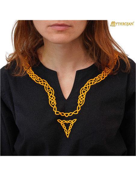 Tunique médiévale en coton avec col...