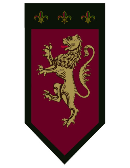 Drapeau médiéval Bête Rampante Dorée...