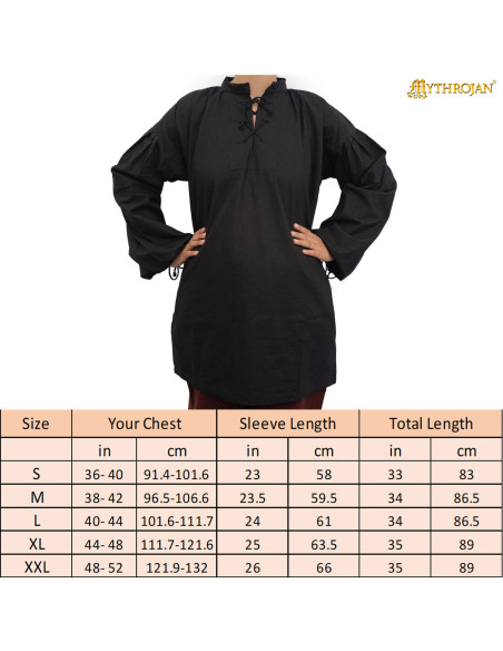 Chemise viking en coton modèle...