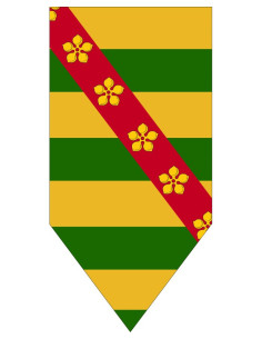 Drapeau Médiéval Bande et Fleurs Médiévales