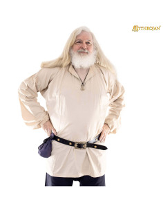 Chemise viking en coton modèle Aventurier, couleur blanc...