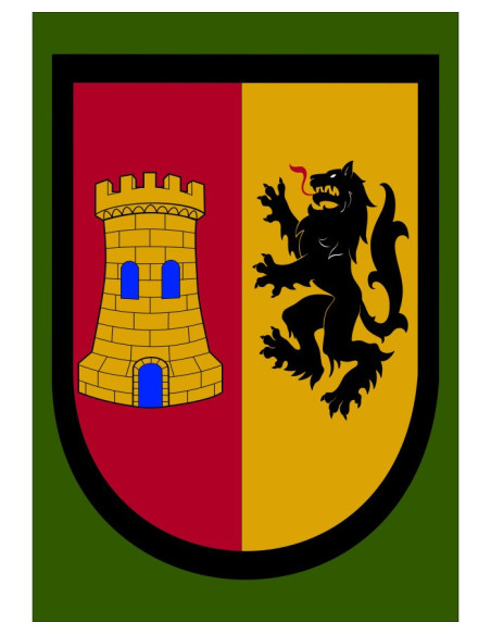 Drapeau médiéval Loup et Château
