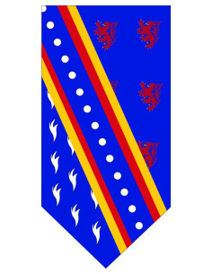 Drapeau médiéval avec lions arminiens et bande