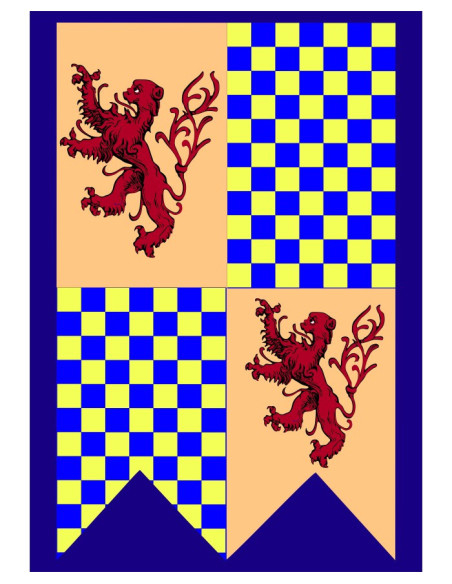 Drapeau médiéval León échiquier