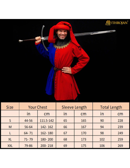 Manteau médiéval en laine des...