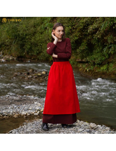 Tablier médiéval de la Renaissance, couleur rouge