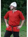 Tunique viking en laine, couleur rouge