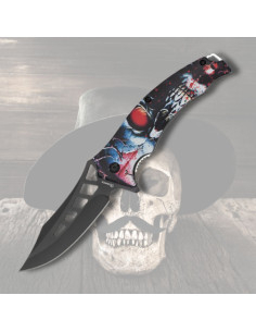 Couteau Albainox design 3D modèle Tête de Mort (20,1 cm.)