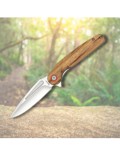 Couteau de camp Albainox en bois zèbre (20,2 cm).