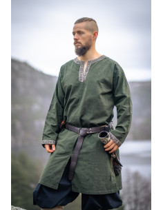 Tunique viking longue modèle Aegir, couleur verte 2