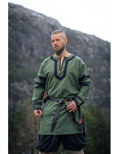 Tunique viking longue modèle Bragi, couleur verte
