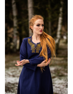 Robe viking longue modèle Aslaug, couleur bleue 2