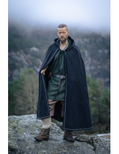 Cape viking en laine avec capuche modèle Valdemar,...