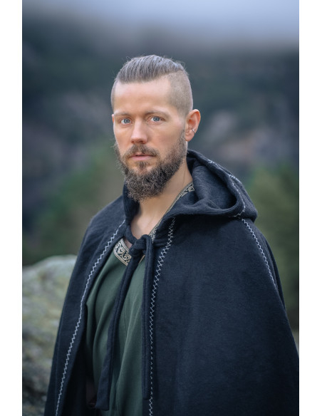 Cape viking en laine avec capuche...