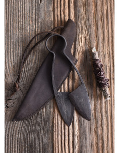 Ciseaux à ressort avec étui en cuir, taille grande 2