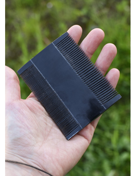 Peigne médiéval à double face, bois...