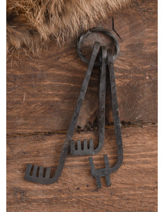 Clés médiévales avec porte-clés, forgées à la main