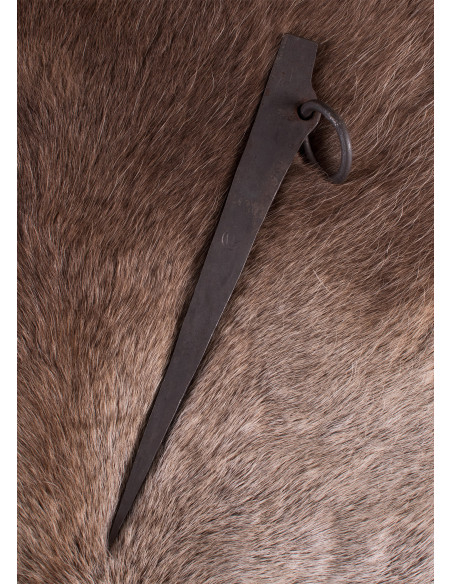 Piquet avec anneau, en acier forgé à...