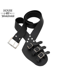 Harnais médiéval en cuir pour épées, couleur noire