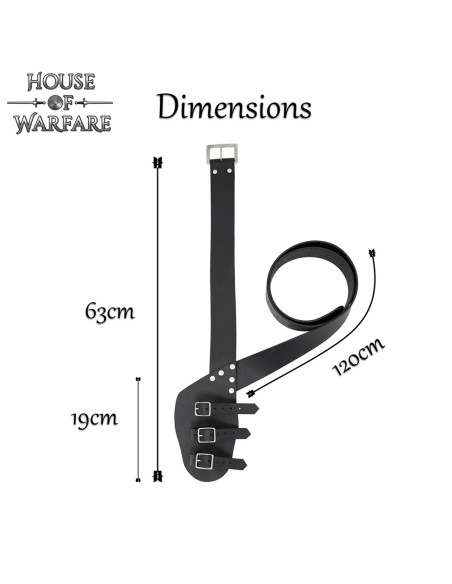Harnais médiéval en cuir pour épées,...