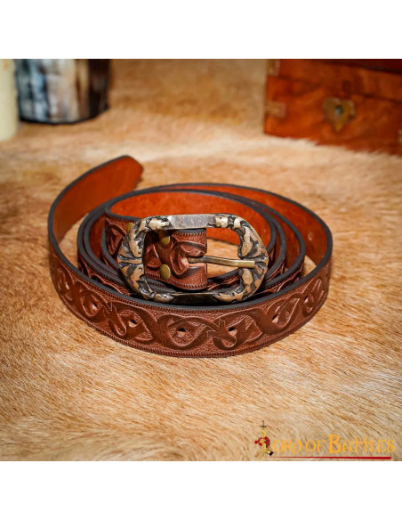 Ceinture Renaissance en cuir marron...
