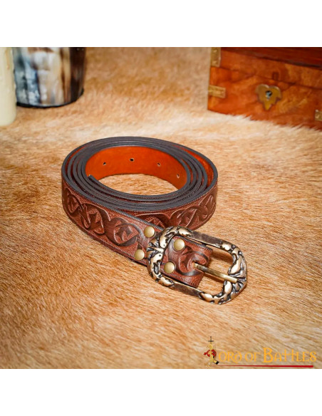 Ceinture Renaissance en cuir marron...
