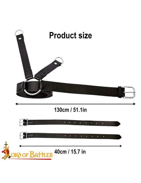 Tahalí médiéval en cuir pour...