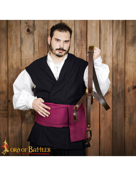 Tahalí médiéval en cuir pour...