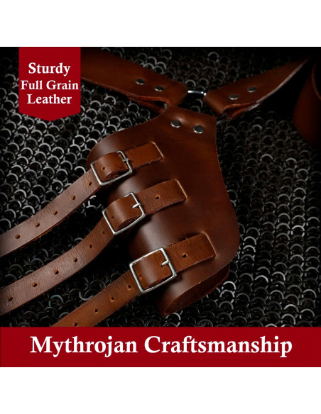 Tahalí médiéval en cuir marron pour...