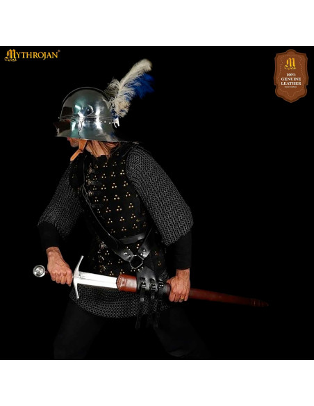 Tahalí médiéval en cuir noir pour...