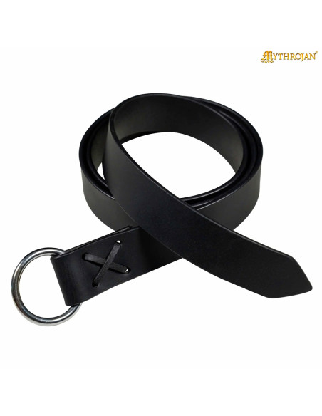 Ceinture viking en cuir noir avec...