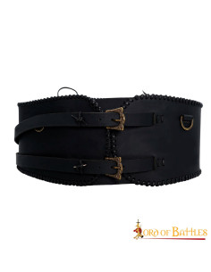 Ceinture large de guerrier faite à la main, couleur noire