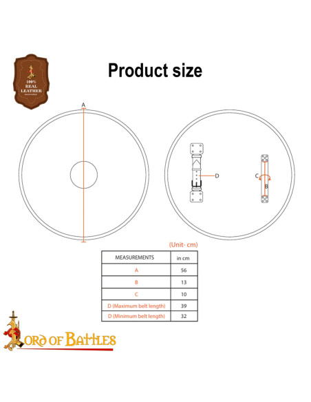 Bouclier viking en bois et acier