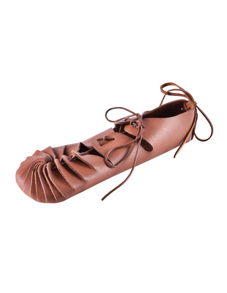 Sandales romaines en cuir marron,...