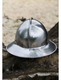 Casque médiéval prêt pour la bataille type Kettle, acier... 2
