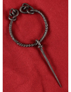 Fibule en acier torsadé avec une queue de serpent 2