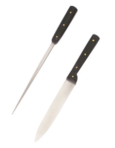 Couteau de table médiéval avec poinçon, en acier inoxydable