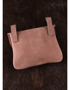 Sac en cuir avec passants pour ceinture, forme carrée 2