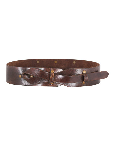 Ceinture médiévale en cuir noué, marron