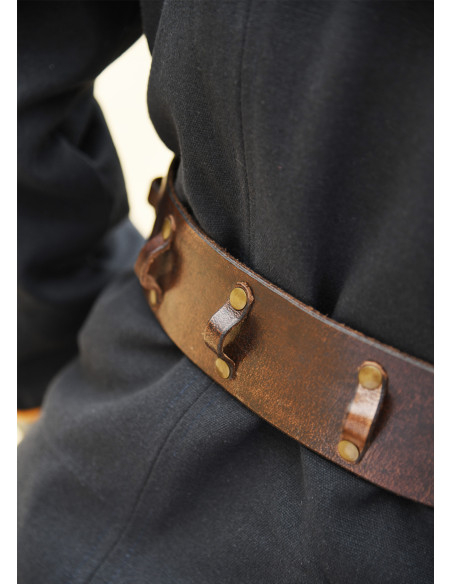 Ceinture médiévale en cuir noué, marron