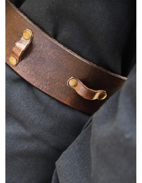 Ceinture médiévale en cuir noué, marron