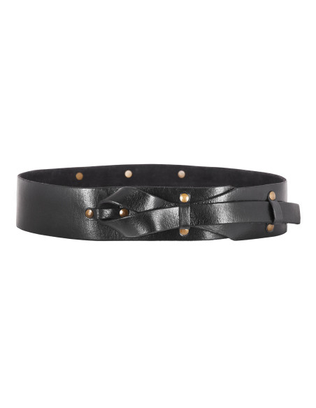 Ceinture médiévale en cuir noué, noire