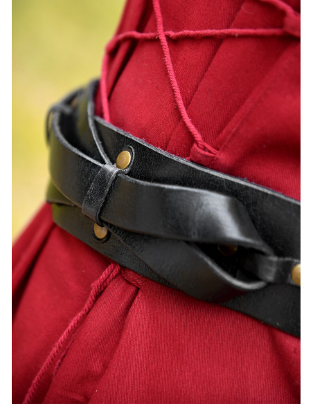 Ceinture médiévale en cuir noué, noire