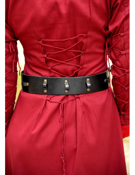 Ceinture médiévale en cuir noué, noire
