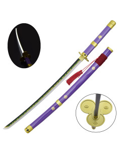 Katana violette Enma de Zoro, bambou avec LED