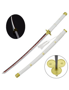 Katana blanche Enma de Zoro en Bambou avec LED