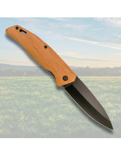 Couteau de camp Third, manche en bois d'érable (lame noire) 2