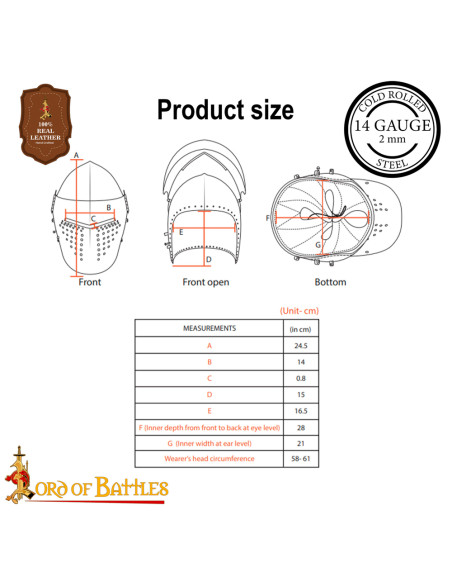 Basinette médiévale avec visière, fin...