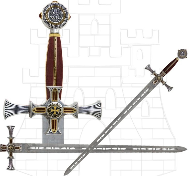 Espada templaria damasquinada 1 - Épées Templiers de Toledo
