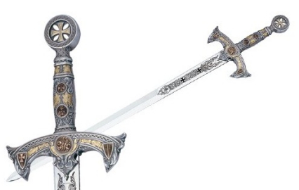 Silver épée Templiers - Épées Templières